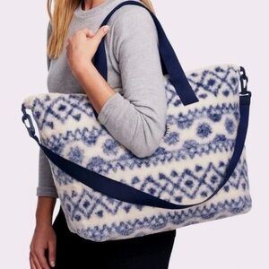 PINK Victoria's Secret Blue and Cream Patterned Tote